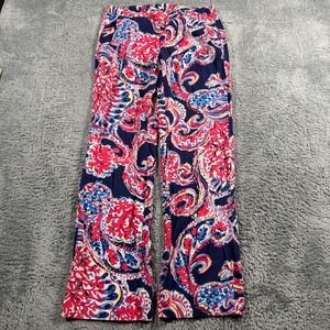 Lilly Pulitzer Cambridge Palazzo Paisley Pants Elastic Waist Multicolor Size S